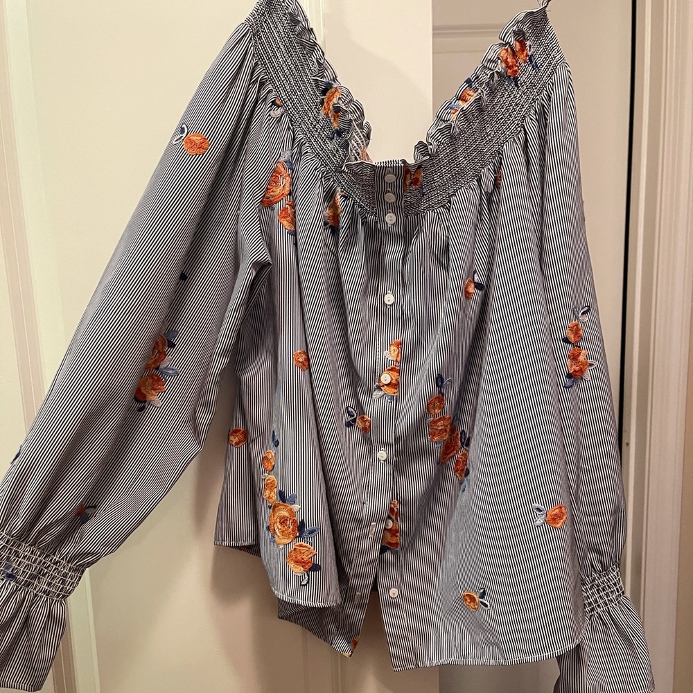 Off the shoulder floral blouse